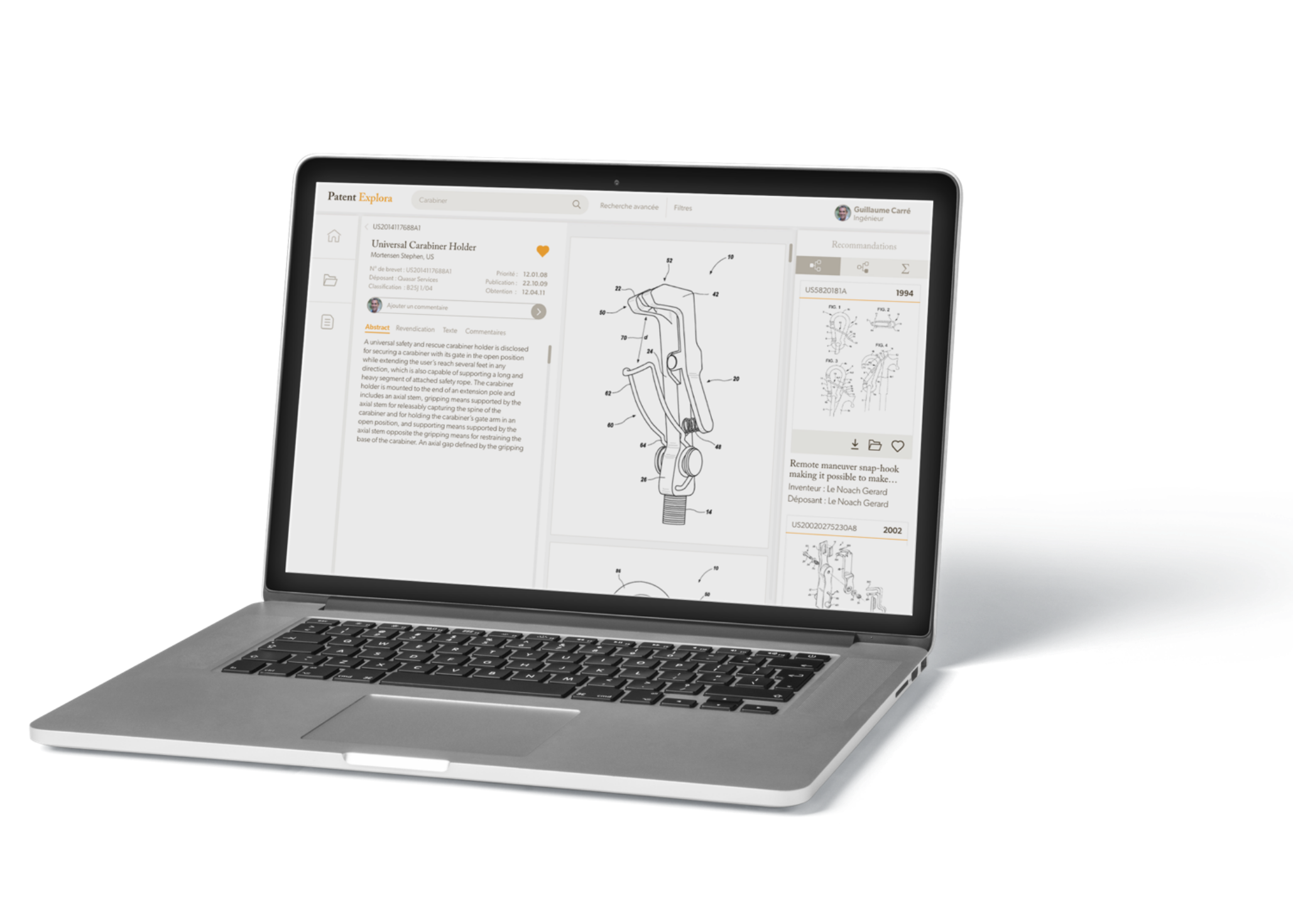 Patent ExplorA — moteur de recherche de brevets d'Explora Innovation