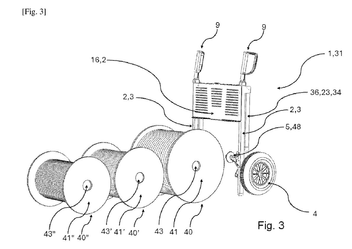 Mobiway Kart — Rendu 3D du chariot dérouleur de tourets