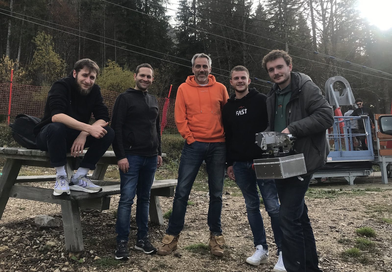 L'équipe sur le site de test